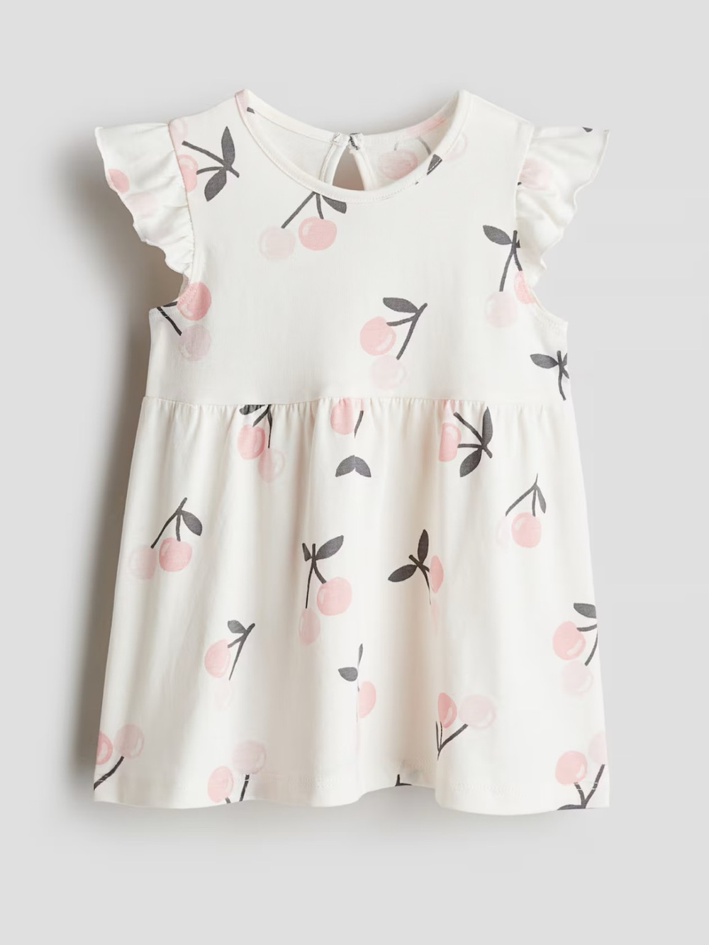 Cotton Flutter-Sleeve Dress